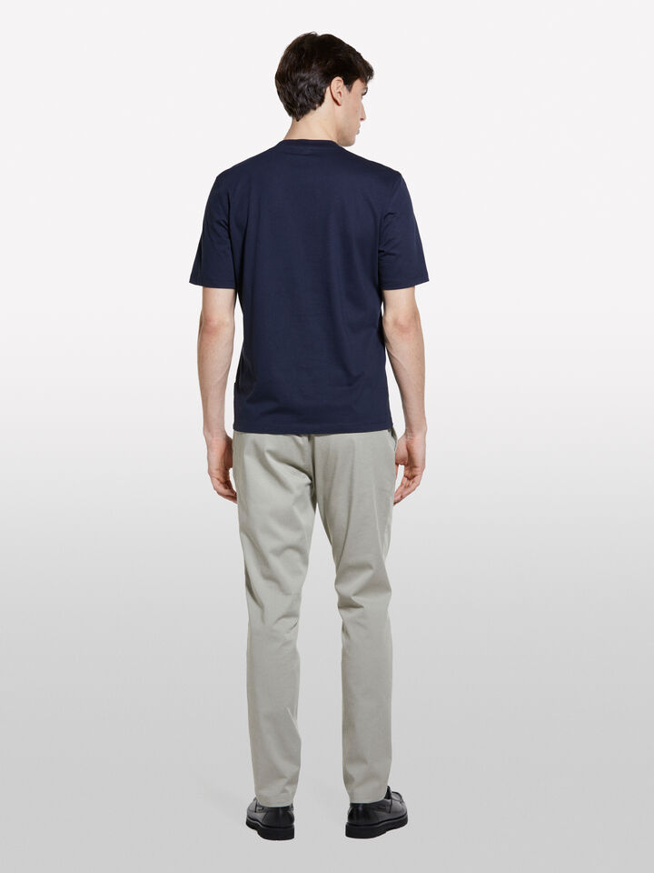Blue t-shirt with print - men's short sleeve t-shirts - Dark Blue | Sisley image number 3
